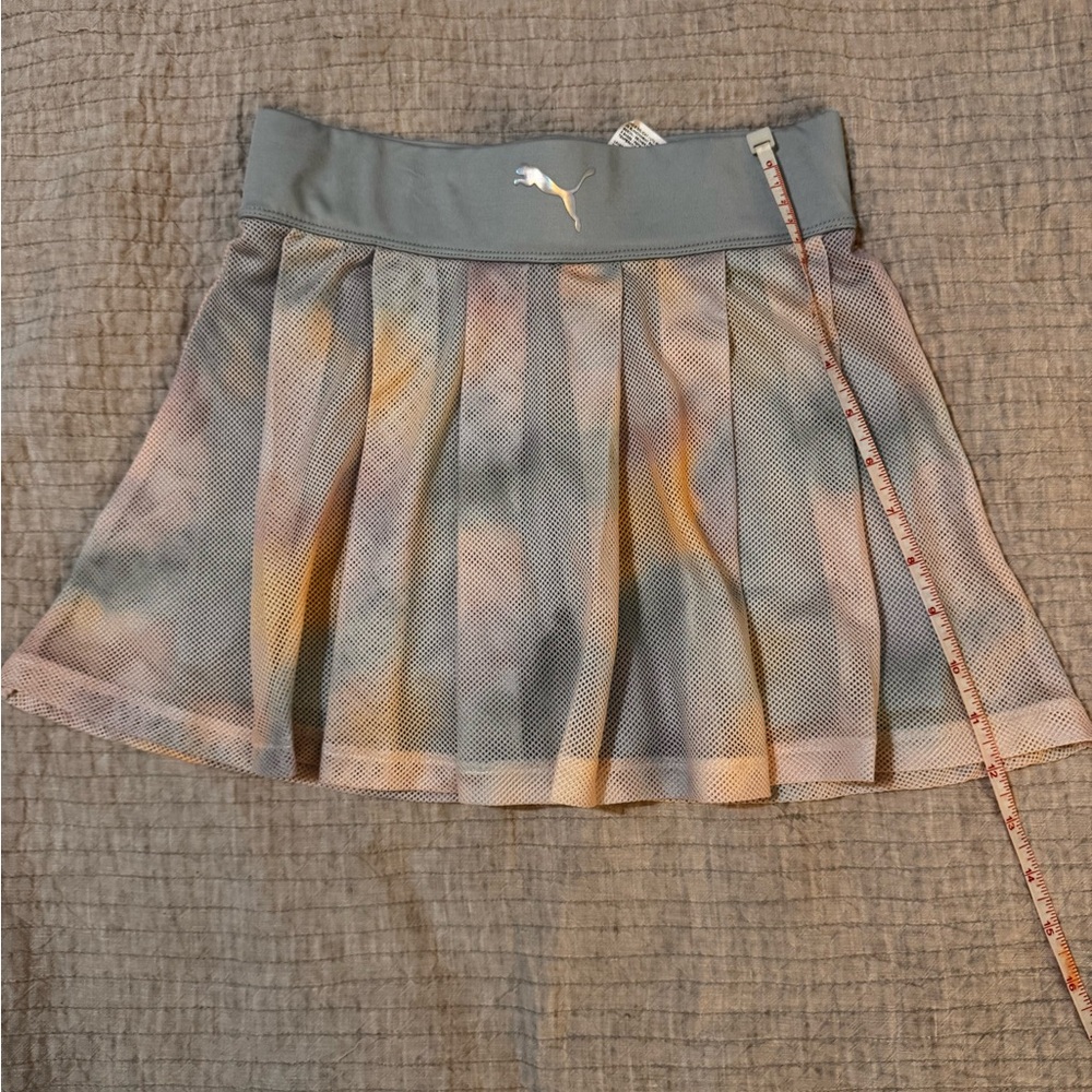 Puma Girl’s Multicolor tie dye mesh skirt Skirt with built in shorts NWOT